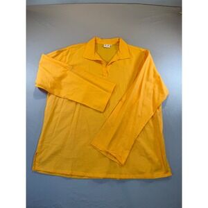 Island Importer Mens XL Shirt Yellow 100% Linen Long Sleeve Beach Wedding Resort